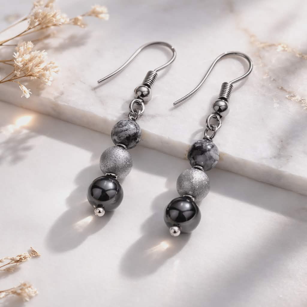 BOUCE D`OREILLE MINERALE HEMATITE F.LILI CREATIONS