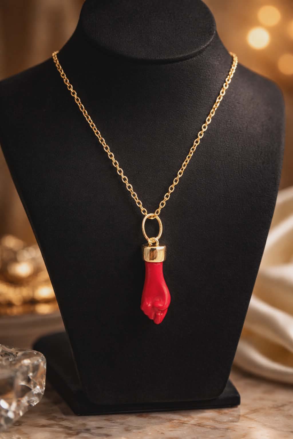 CHAINE FLAMME RUBIS