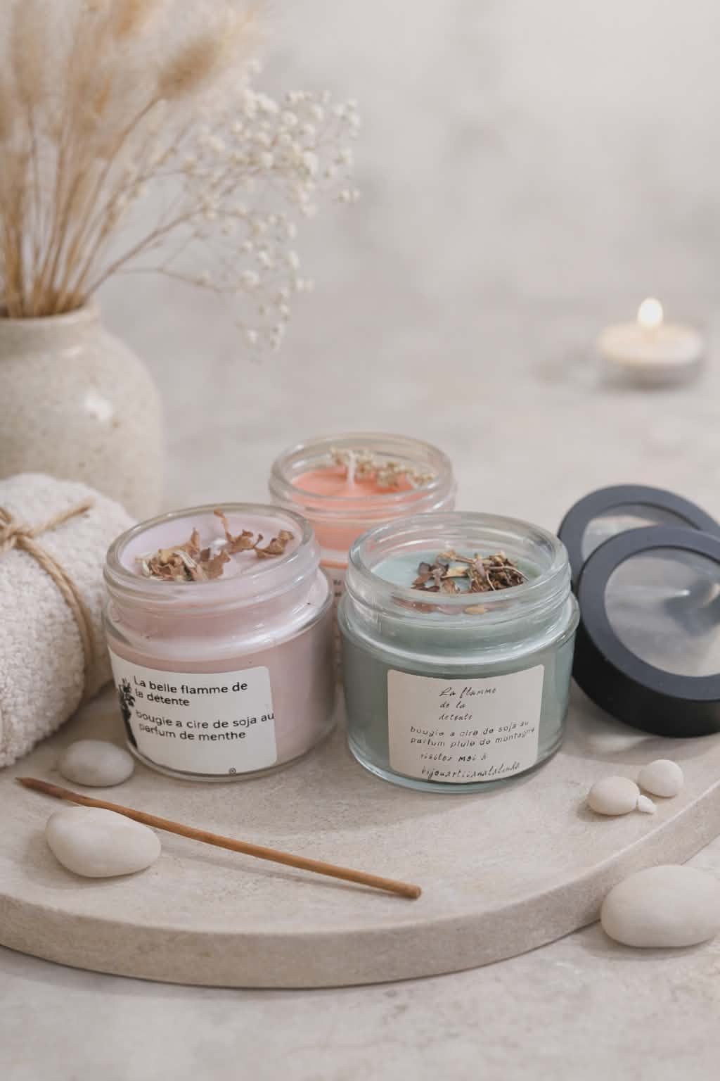 Bougie a cire de soja F.LILICREATIONS