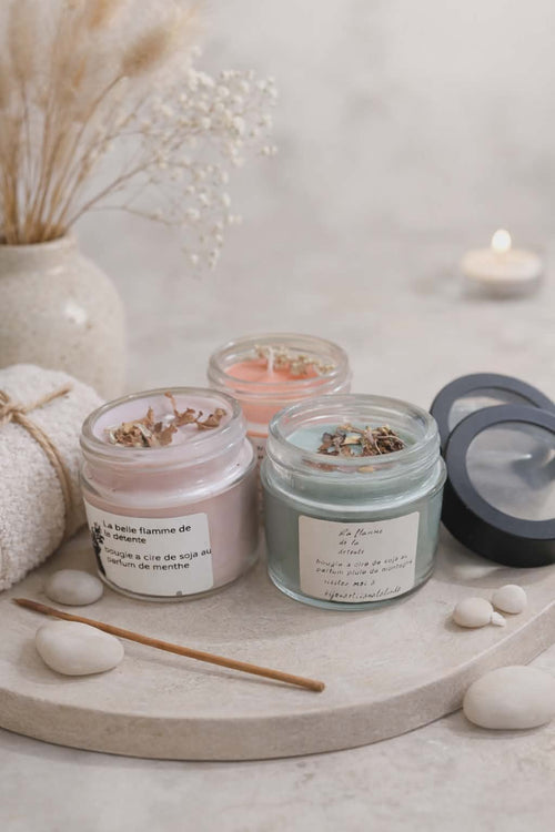 Bougie a cire de soja F.LILICREATIONS