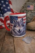 Tasse 15 oz Loup Patriote & Moto – Style liberté et aventure