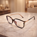 Lunettes élégance noire et or rose – Style chic et raffiné
