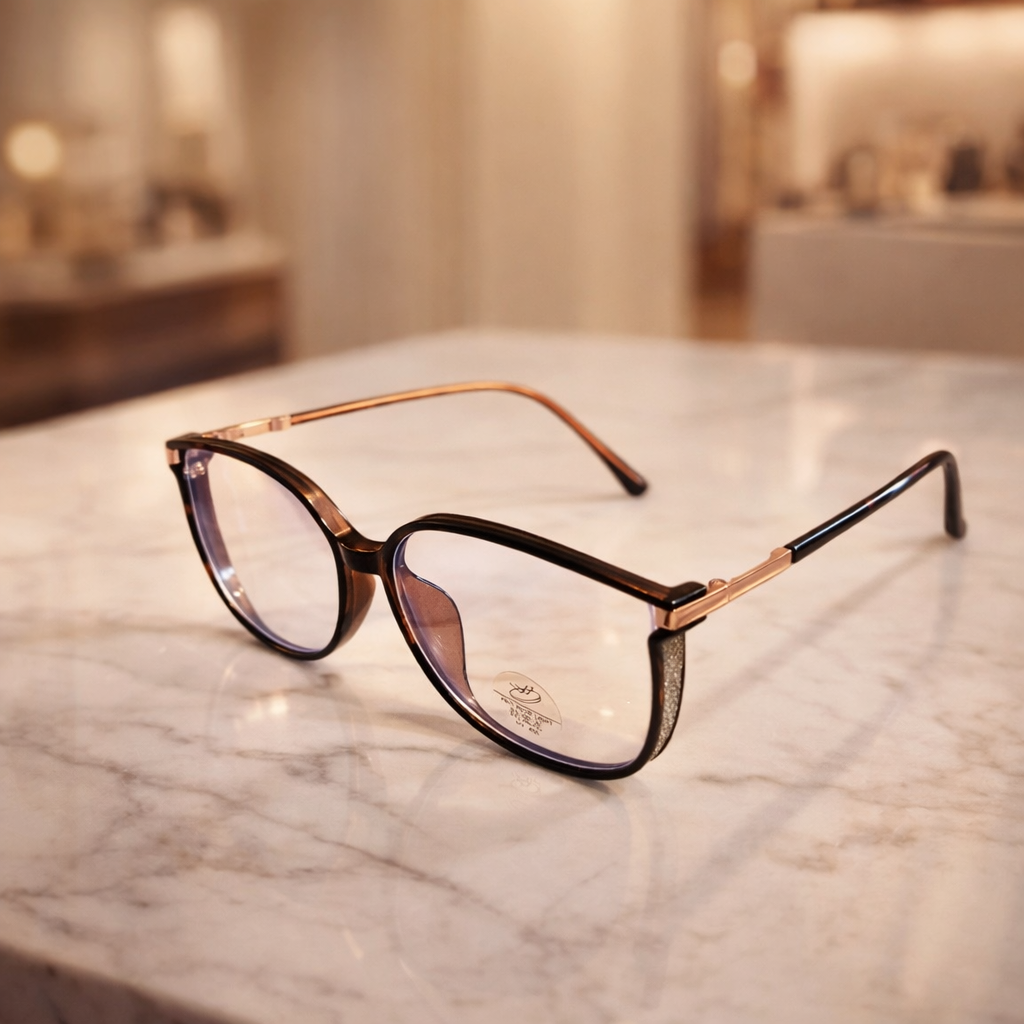 Lunettes élégance noire et or rose – Style chic et raffiné