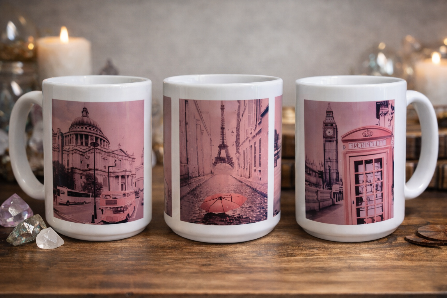 Tasse Voyage Européen – Paris & Londres Vintage (15 oz)