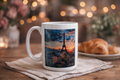 Tasse « Paris au Crépuscule » – Tour Eiffel – Grande tasse 15 oz