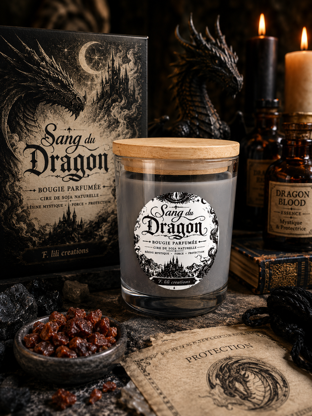 Bougie de Soja “Sang du Dragon” – 350 g
par F.LiLi Créations⁠�