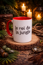 Tasse 15 oz Tigre Royal – Grande tasse café animal sauvage avec intérieur rouge