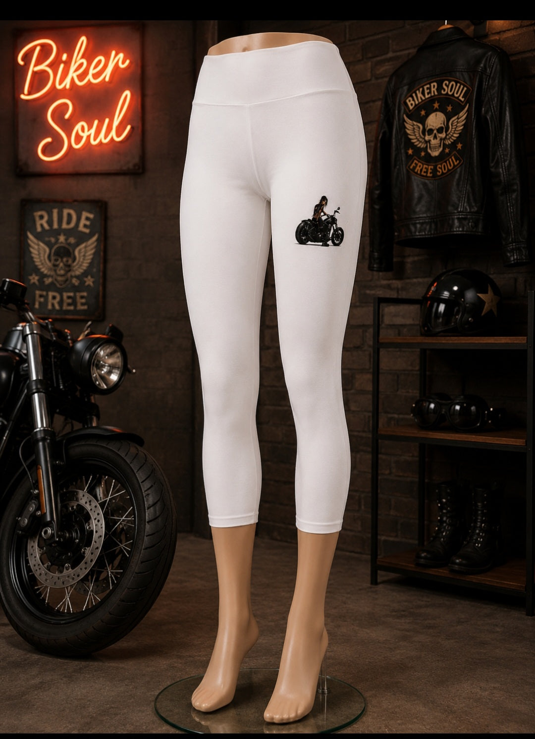 Legging Capri Biker Soul Blanc – Polyester Femme