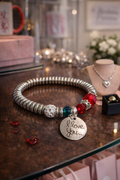 Bracelet Élastique Perles & Charme « I Love You » – Bracelet Amour Élégant