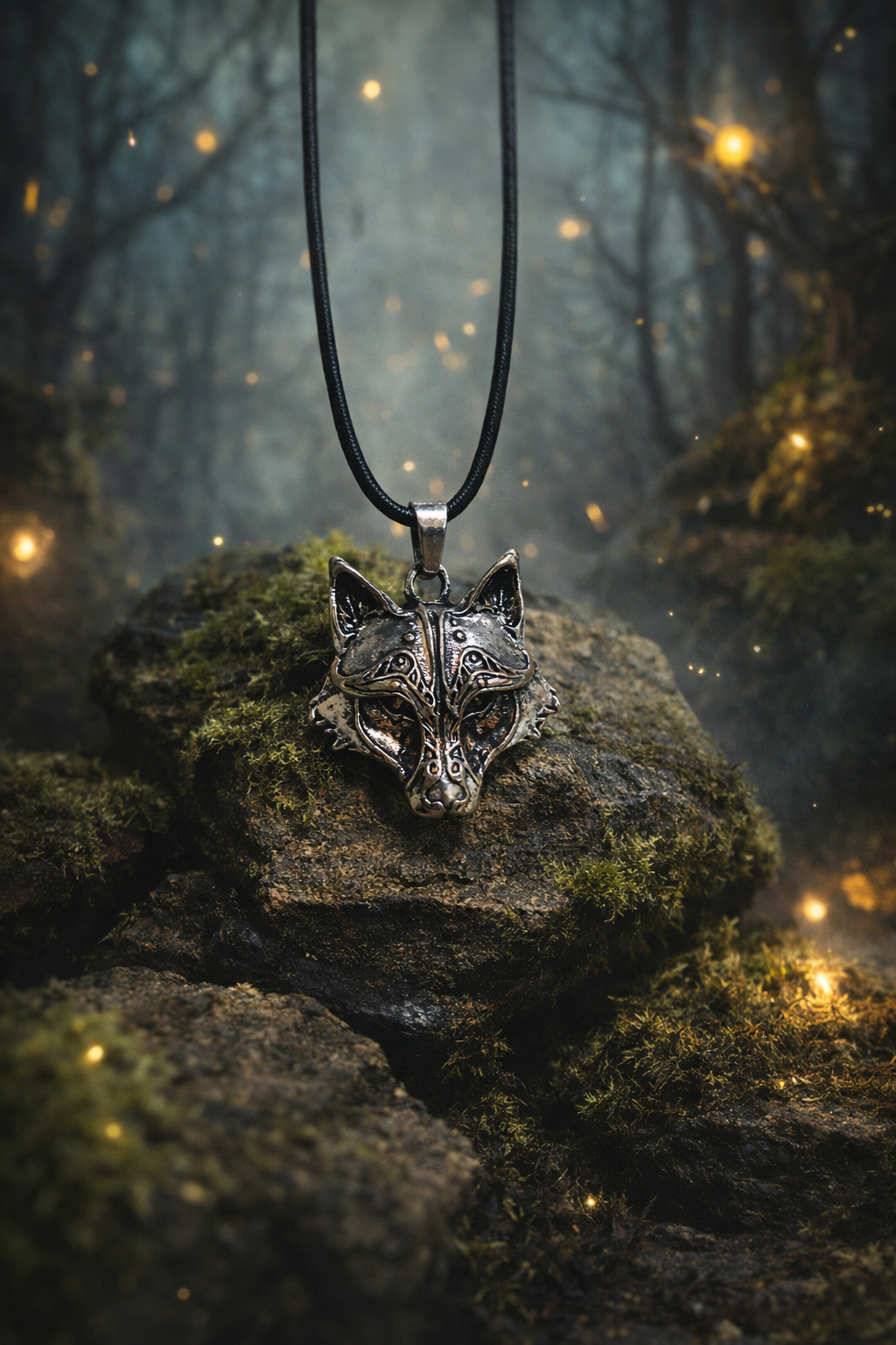 Collier pendentif tête de loup – bijou mystique et puissant