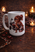 Tasse Motarde Rebelle – « J’fais pas juste le fun, je fais tourner les têtes pis les moteurs » – 15 oz