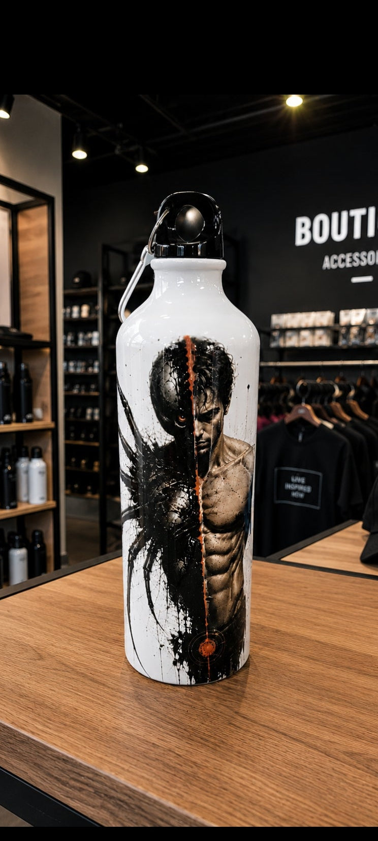 Bouteille sublimée “Dual Instinct” – Guerrier Ombre & Lumière 750 ml
