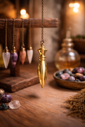 Pendule de radiesthésie dorée – Métal poli