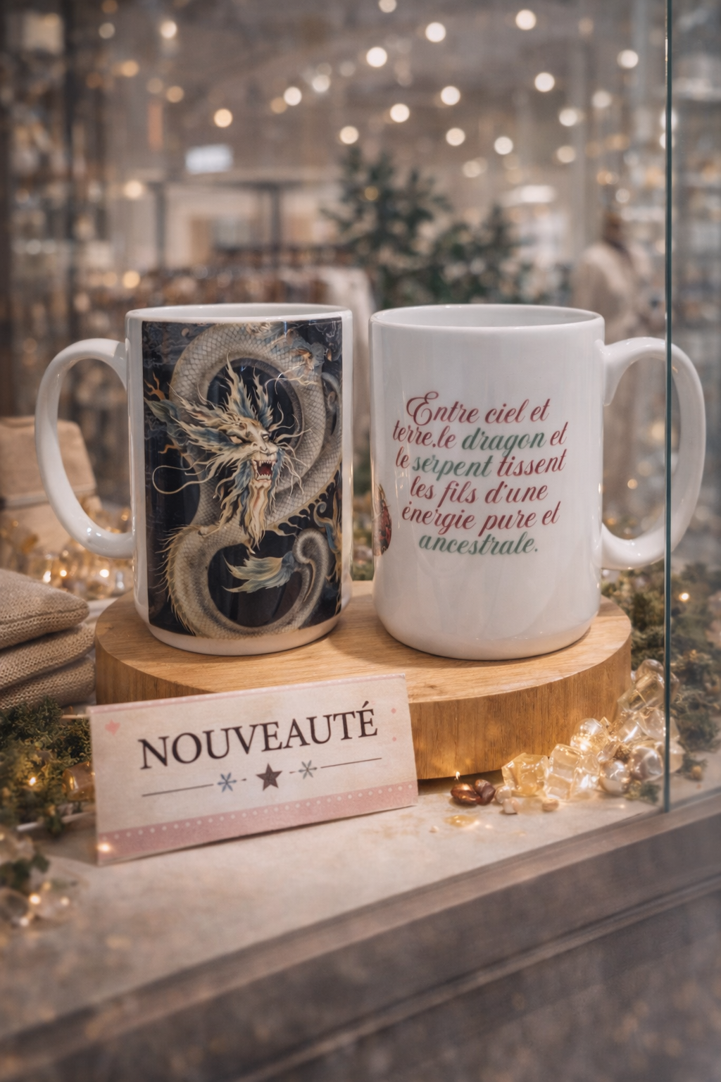 Tasse Serpent Ancestral – Énergie Ciel & Terre – 11 oz & 15 oz