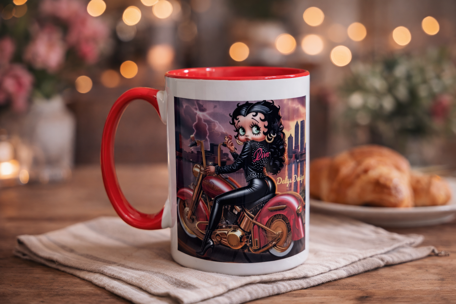 Tasse « Diva Rebelle » – Motarde Vintage – Grande tasse 15 oz