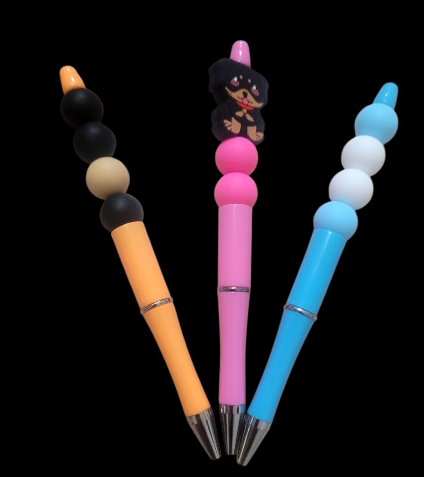 Stylo décoratif perlé – encre noire (modèles fantaisie)