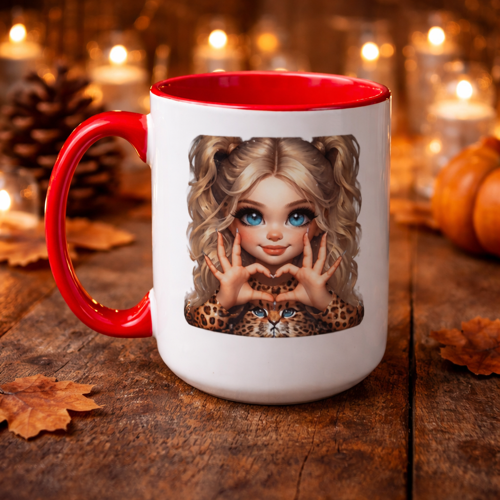 Tasse Licorne d’Automne & Petite Princesse – Mug Fantaisie 15 oz