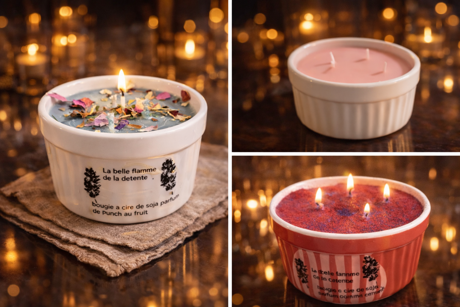 Chandelle  artisanal à la cire de soja – 350 g – Collection