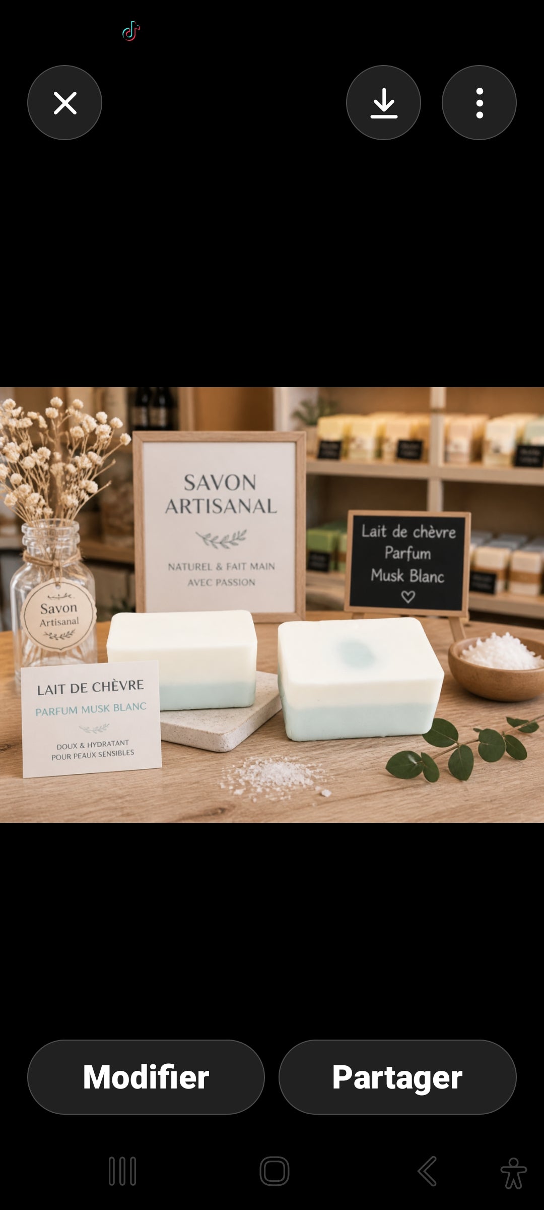 Savon Lait de Chèvre Parfum Musk Blanc