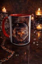 Tasse Spirituelle Femme & Loup Blanc – Tasse Mystique 15 oz