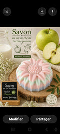 Savon au lait de chèvre parfum pomme | Hydratant naturel et artisanal
