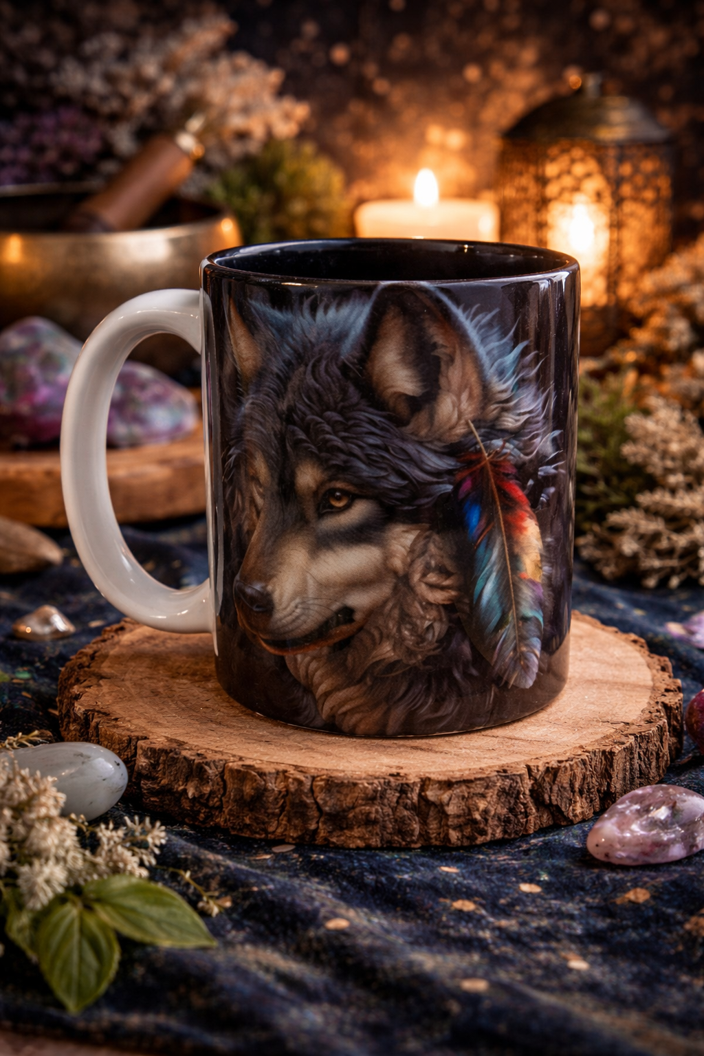 Tasse 11 oz – Loup Mystique & Esprit Libre