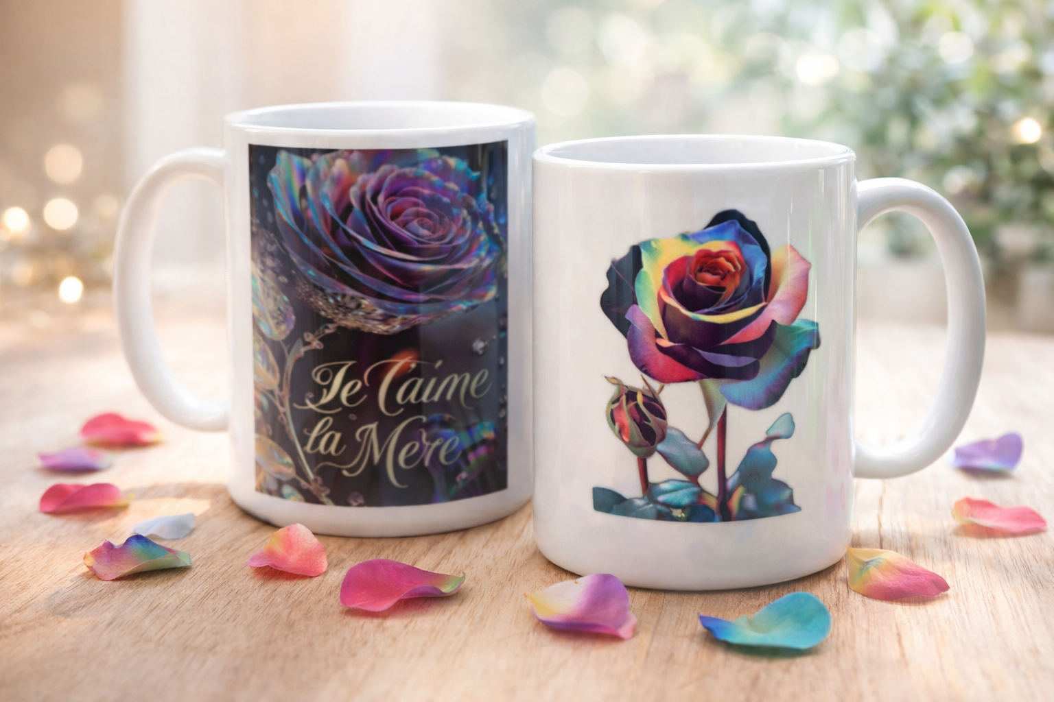 Tasse « Je t’aime la mère » Rose arc-en-ciel – 15 oz