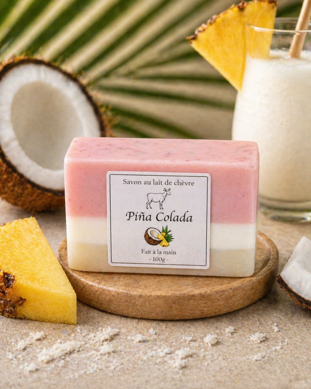 Savon au lait de chèvre Piña Colada | Savon artisanal hydratant naturel