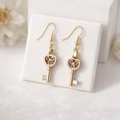 Boucles d’oreilles clé dorée – Acier inoxydable