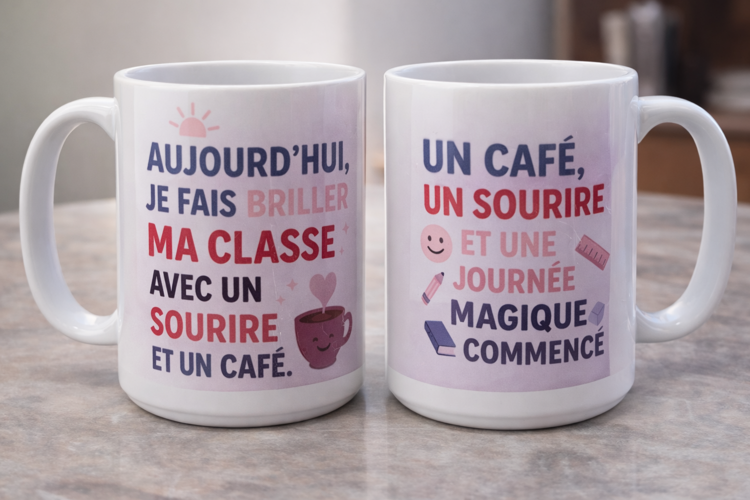 Tasse 15 onces – Enseignante « Aujourd’hui je fais briller ma classe »
