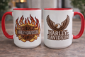 Tasse 15 onces – Style moto biker avec flammes