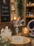 Pendule divinatoire argenté – Outil d’intuition et guidance spirituelle