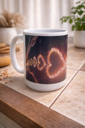 Tasse cœurs lumineux – tasse 15 onces romantique