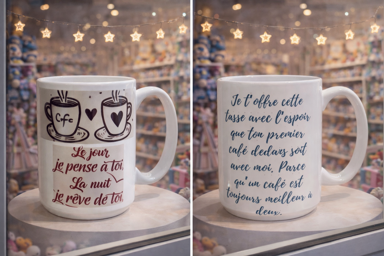 Tasse amour – Le jour je pense à toi | Mug romantique personnalisé