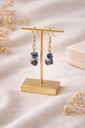 Boucle d'oreille superbe grise et bleu