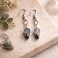 Boucles d’oreilles Élégance Lunaire – pierres grises