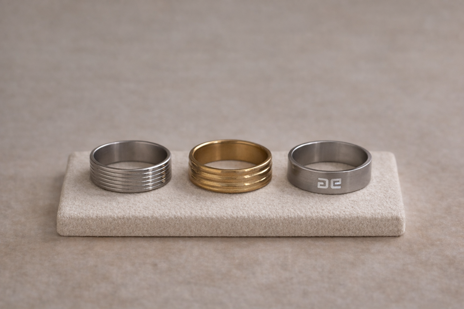 Bague élégante en acier inoxydable – Grandeur 17