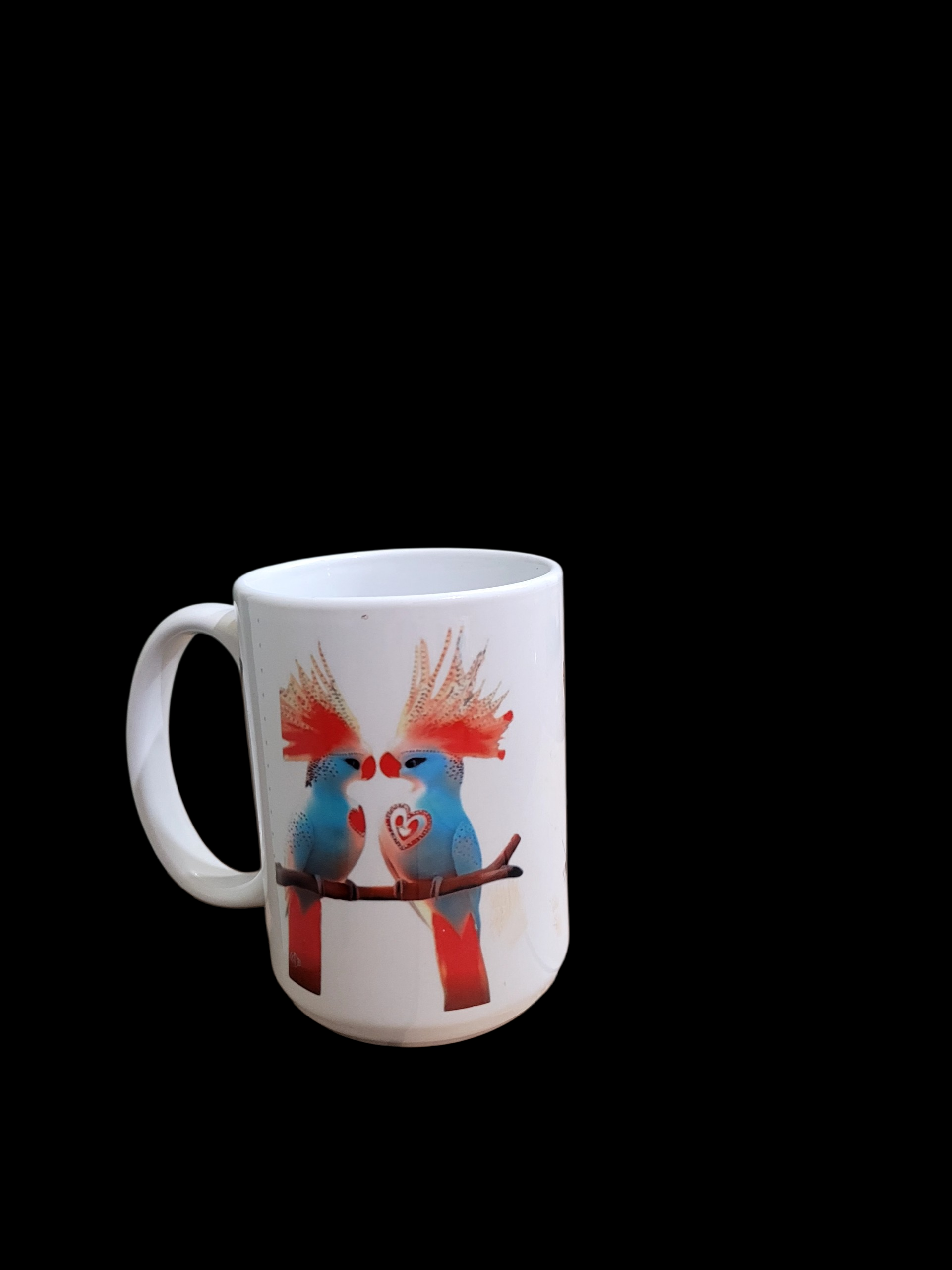 Tasse oiseaux amoureux sur branche – Mug 15 oz romantique