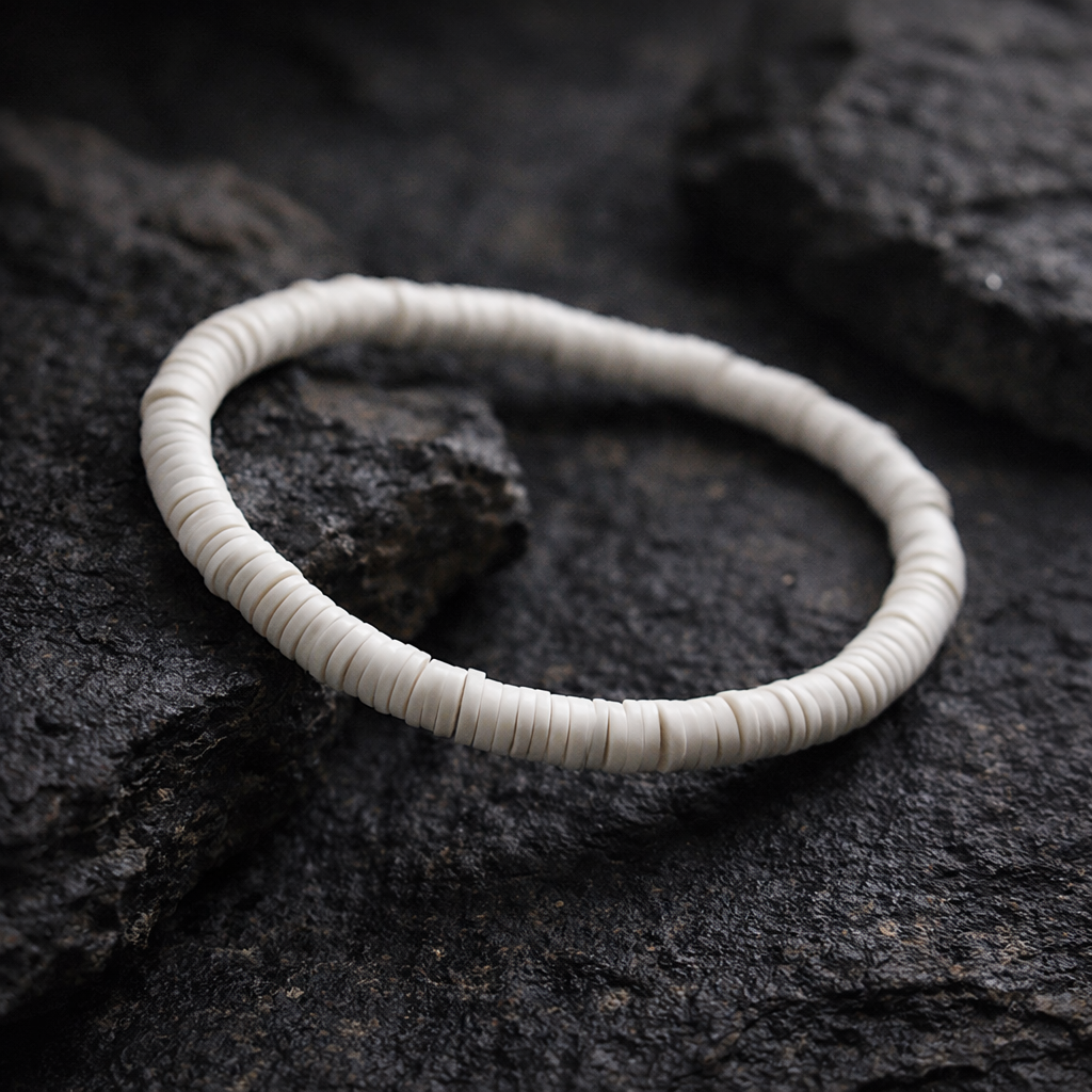 Nom du produit
Bracelet élastique perles blanches – Bracelet minimaliste style surf