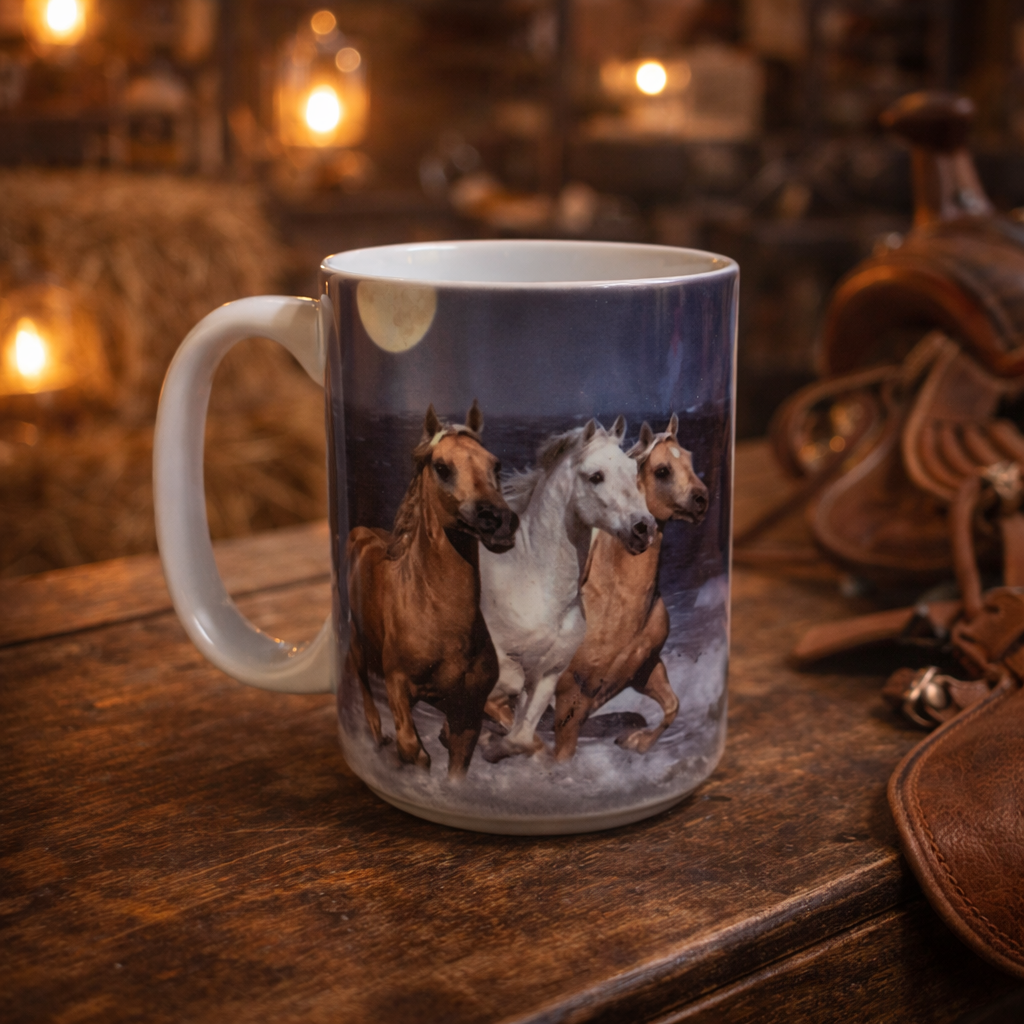 Tasse Chevaux Sauvages – Mug Nature Équestre 15 oz