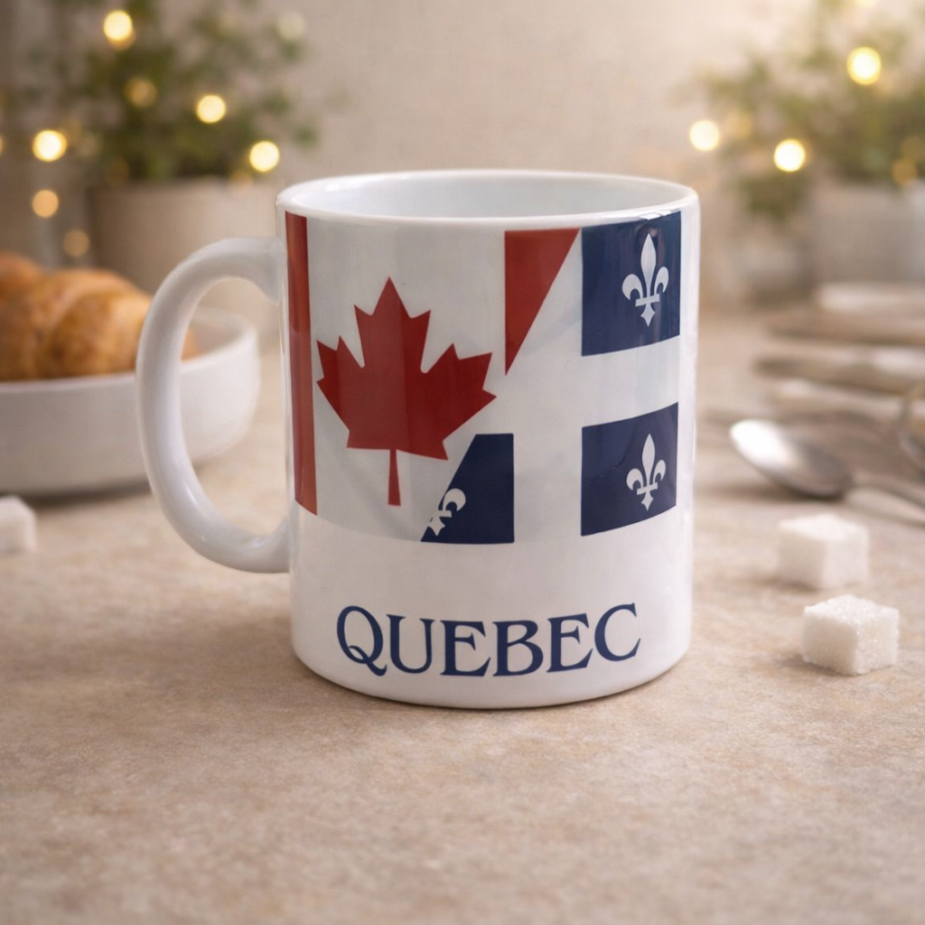 Tasse Québec Canada 11 oz – Mug céramique drapeaux Québec et Canada