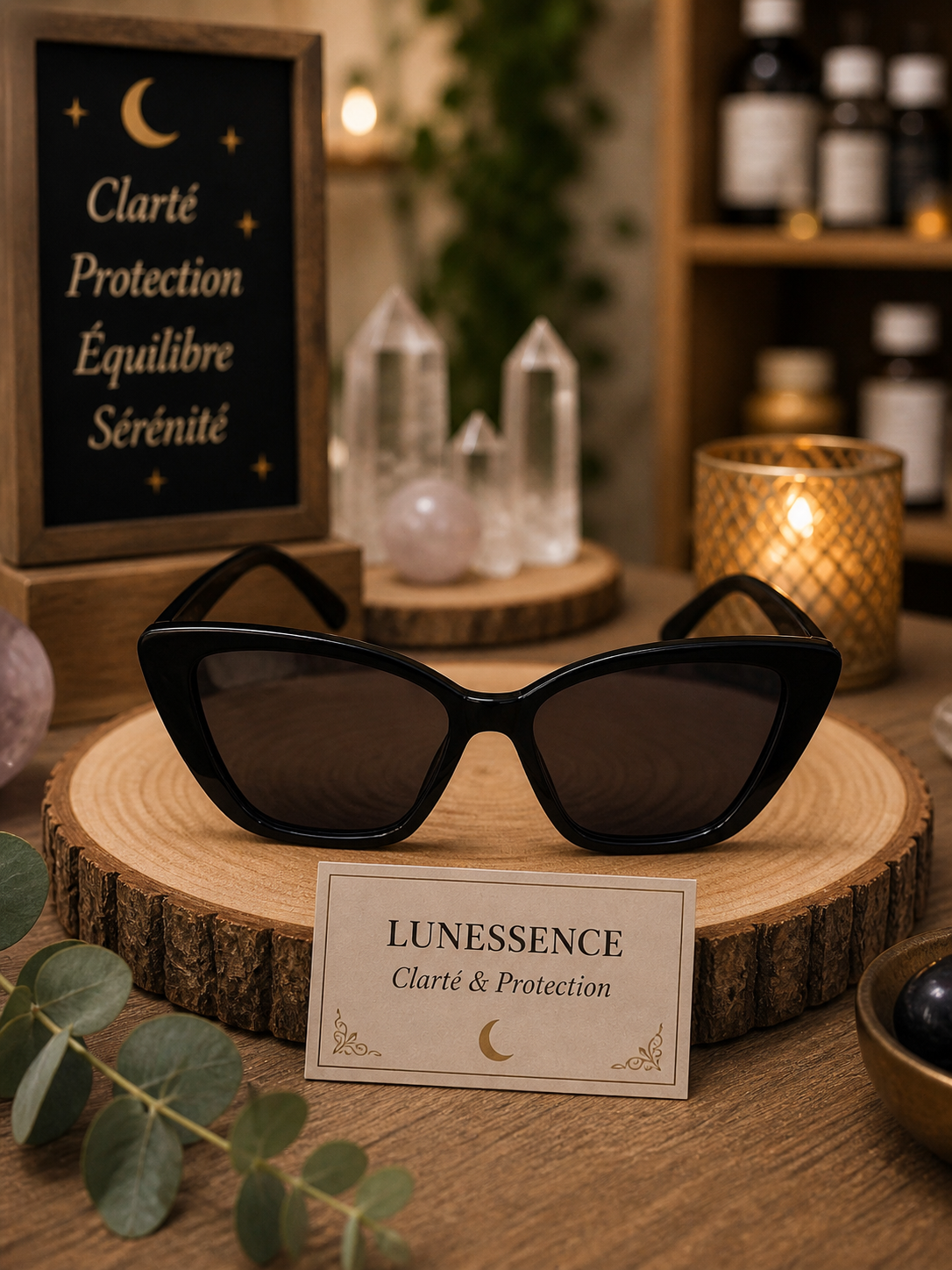 Lunettes solaires œil de chat noires | Style chic et protection UV