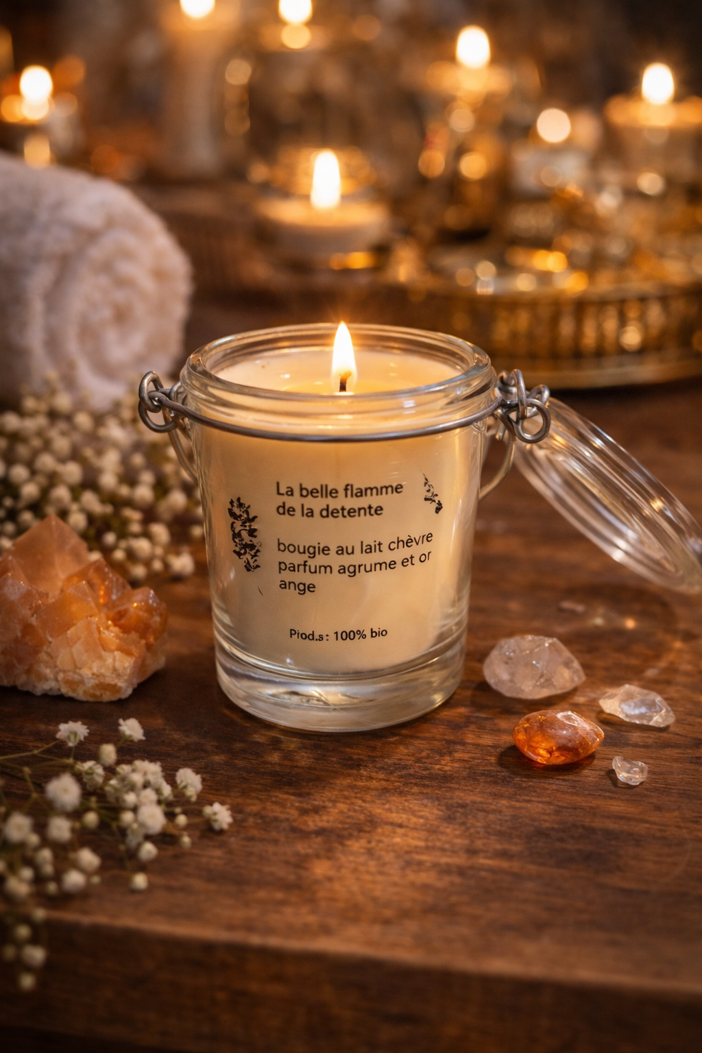 Bougie agrume orange 200 g – Cire de soja | F.LILI Créations