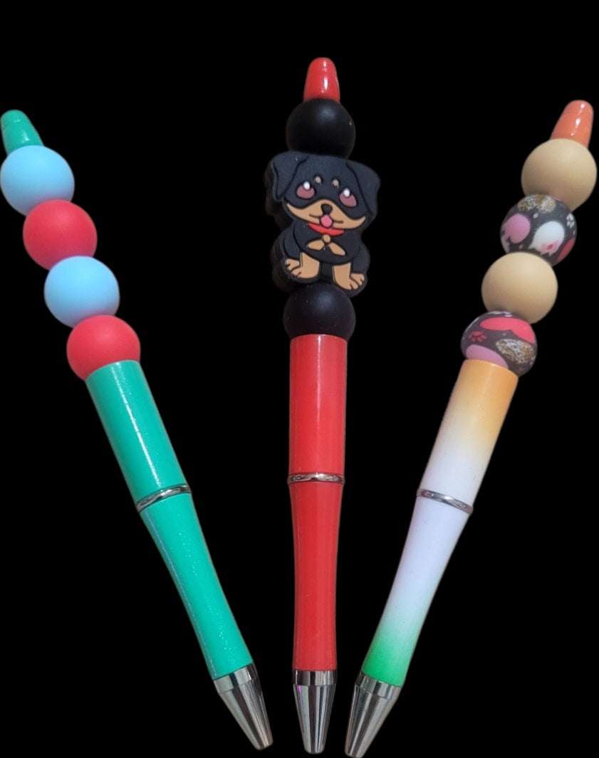 Stylos Fantaisie Perles & Petit Chien – Collection Colorée