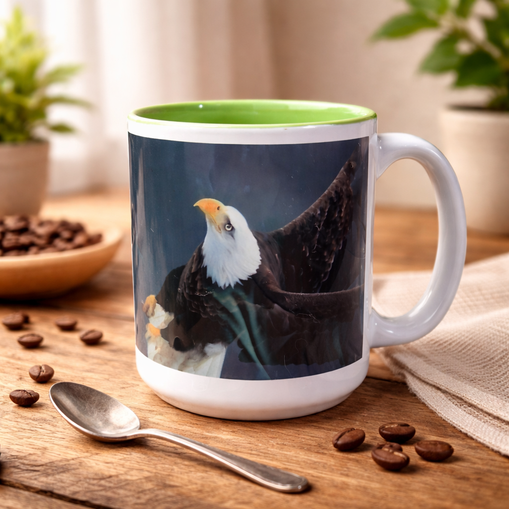 Tasse Aigle Majestueux – Mug nature avec intérieur vert
