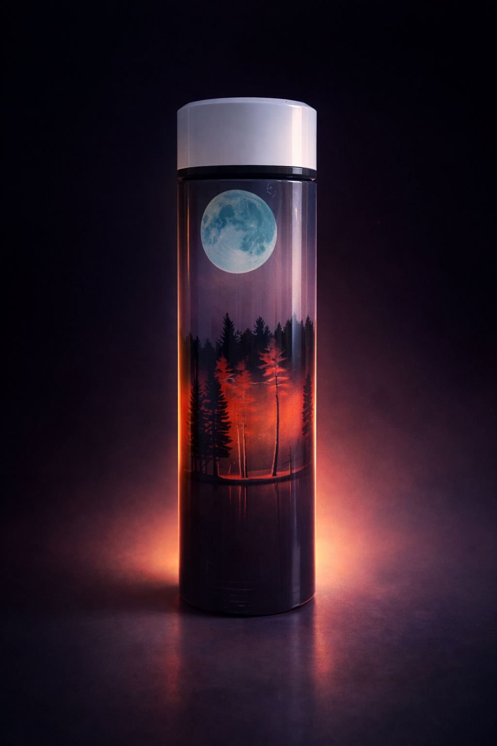 Thermos forêt nocturne 500 ml – Bouteille isotherme design lune