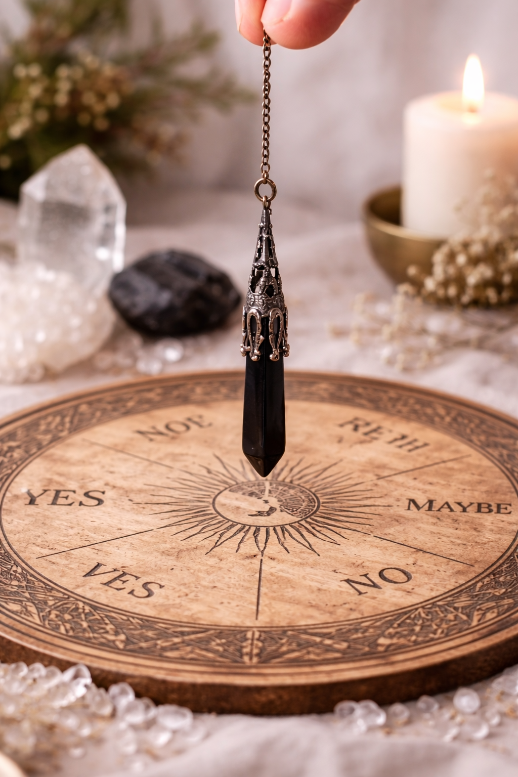 Pendule divinatoire en Onyx Noir – Protection & Ancrage