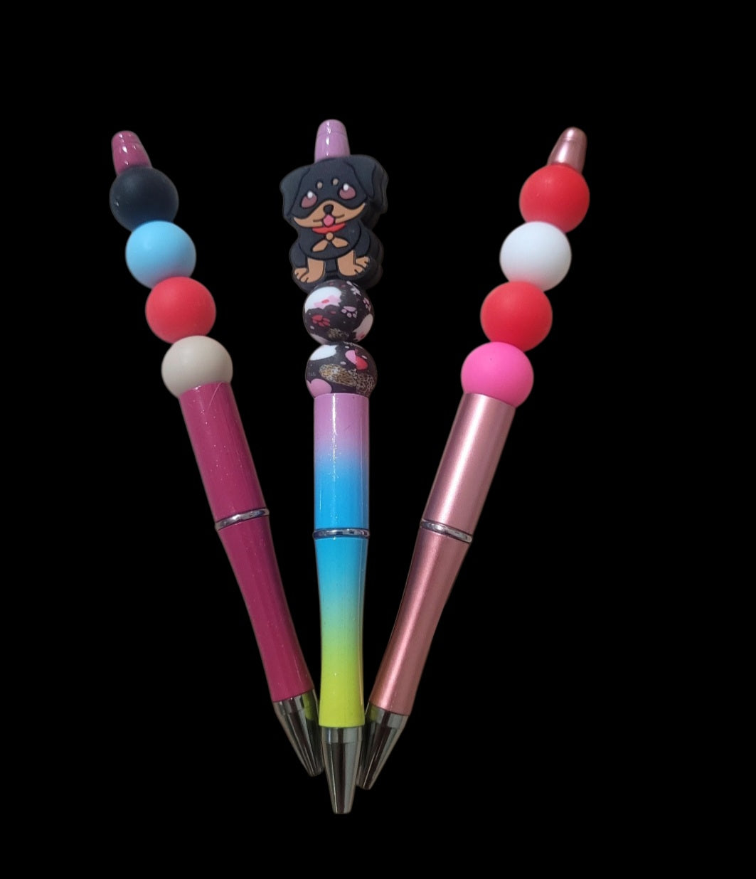 Stylos fantaisie colorés avec perles décoratives