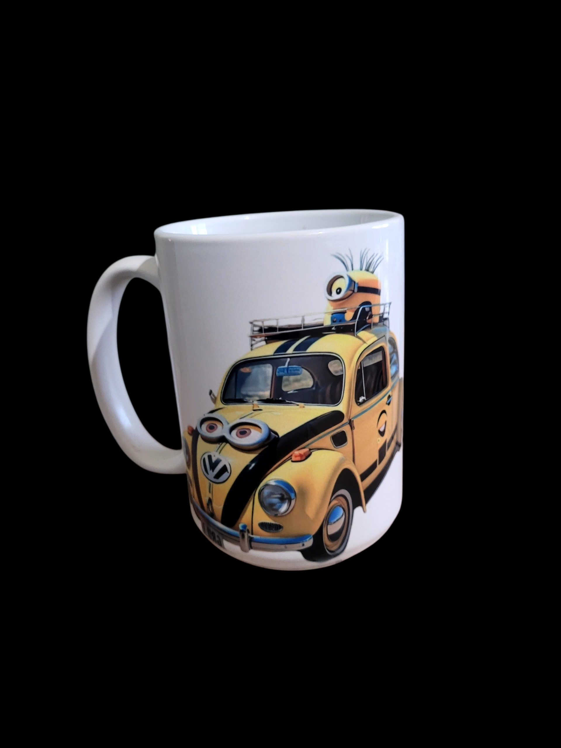 Tasse 11 oz Minion sur voiture Coccinelle – Tasse amusante