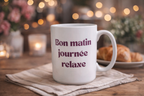 Tasse « Beauté & Attitude » – Grande tasse artistique 15 oz